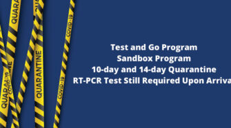 Test and Go Program; Sandbox Program; 10-day and 14-day Quarantine Programs; RT-PCR Test Still Required Upon Arrival