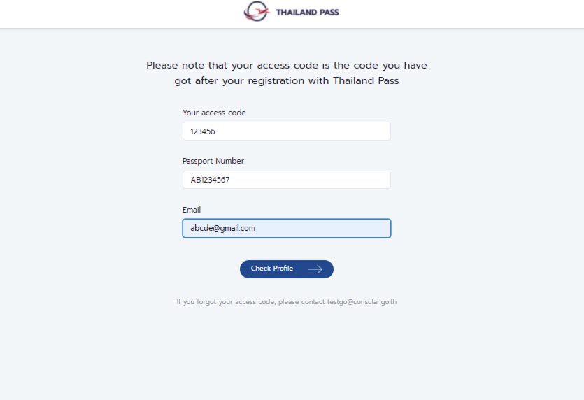 Thailand Pass Check Status