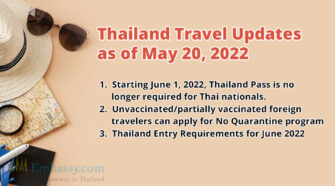 Thailand Travel Updates for May 20