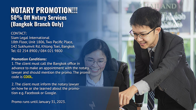 Notary Services Bangkok December to January Promotion